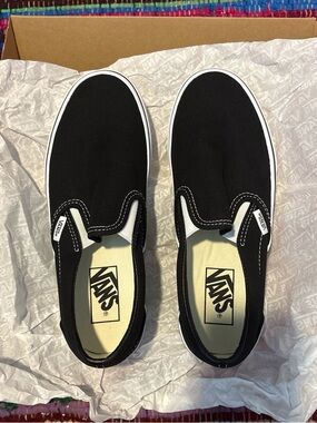 Vans Classic Slip-On Canvas Sneakers - Black & White